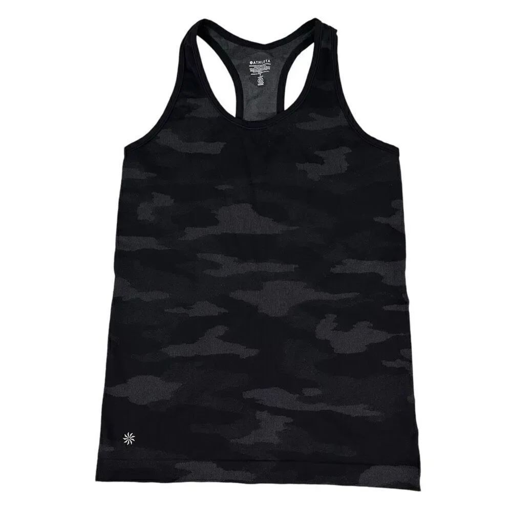 Athleta Black Speedlight Camo Tank Size Small 429809